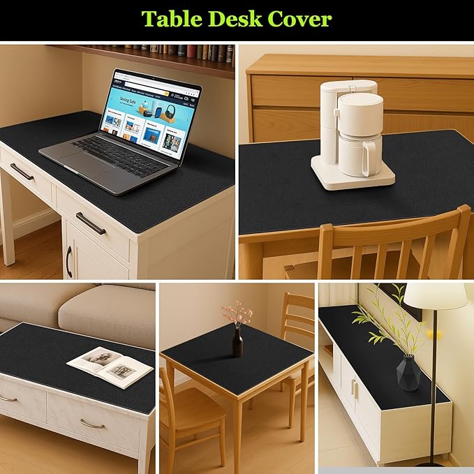 Warmstar Leather Table Cover 40 x 40 Inch, 1.8MM Thick PVC Table Protector Waterproof, Desk Cover Protector Non-Slip Table Pad for Kitchen, Dresser, Gaming Desk,Dining Room Table
