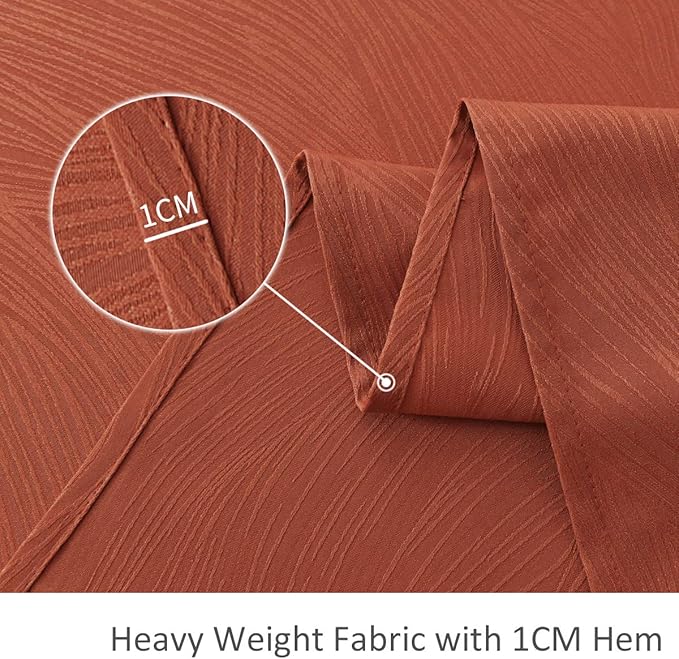 maxmill Jacquard Table Cloth Swirl Pattern Spillproof Wrinkle Resistant Halloween Decorative Fabric Tabletop Soft Dining Tablecloth for Fall Harvest Thanksgiving Dinner, Rectangle 52 x 70 Inch Rust