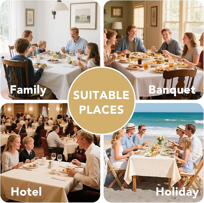 H.VERSAILTEX Linen Table Cloths Round 60 Inch Premium Tablecloth Spill-Proof Waterproof Table Cover for Dining Buffet Feature Extra Soft and Thick Fabric Wrinkle Free, Sage