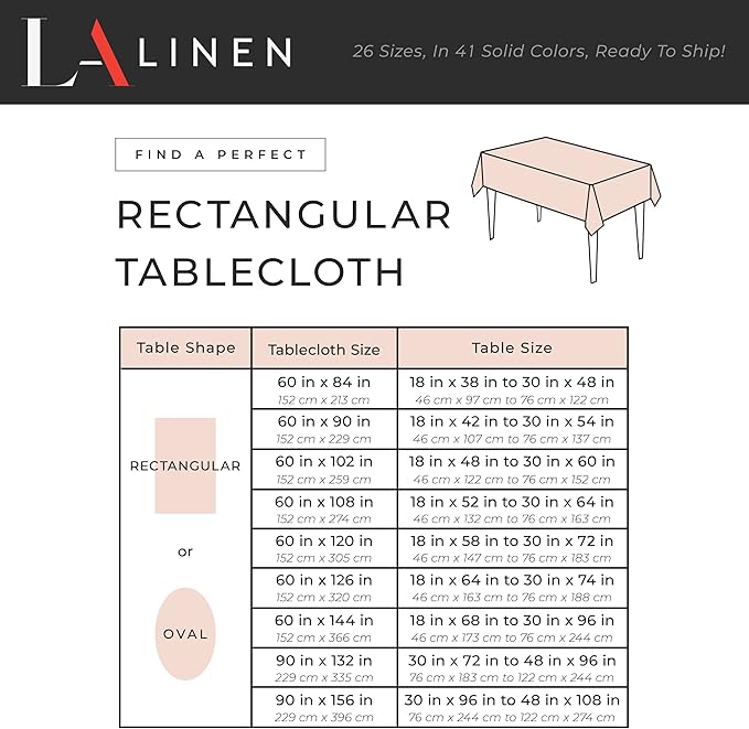 LA Linen Polyester Poplin Washable Rectangular Tablecloth, Stain and Wrinkle Resistant Table Cover 60x102, Fabric Table Cloth for Dinning, Kitchen, Party, Holiday 60 by 102-Inch, Brown