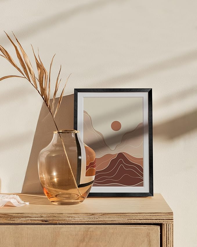 HAUS AND HUES 5x7 Picture Frame with Real Glass & Black Premium-Grade Metal Matted to 4x6 - Aluminum 5x7 Picture Frame - Includes Easel Back, Hanging Kit - Ideal for Home, Office (5x7 in, Black)
