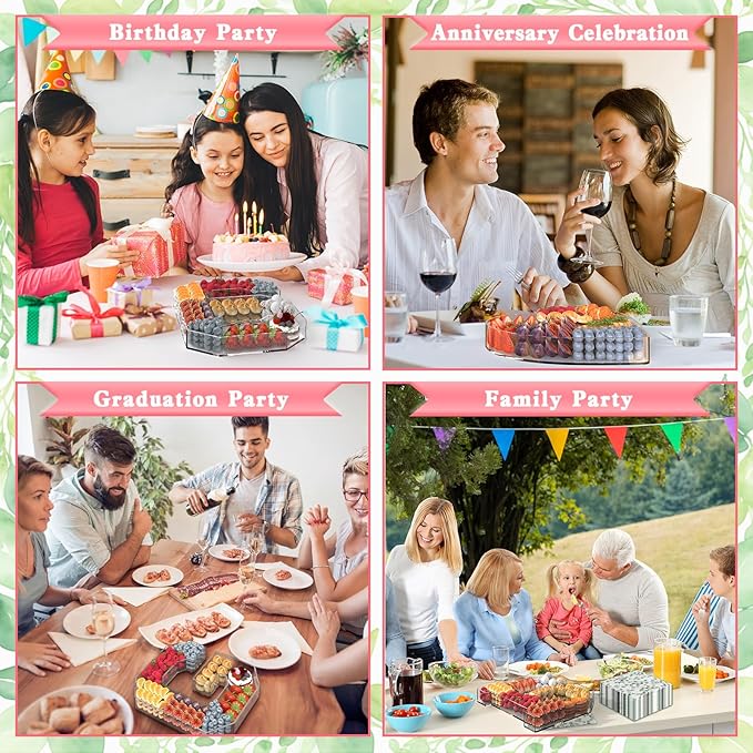 13.8" Acrylic Number Charcuterie Tray, Fillable Number Charcuterie Box for Food, Reusable Serving Cake Candy Dish Display Tray for Birthday Anniversary Party Decoration (Square Number 1)