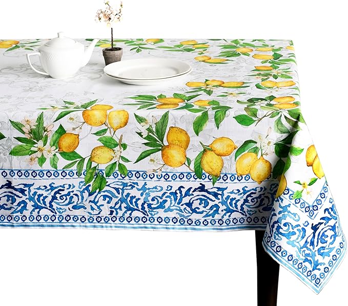 Maison d' Hermine Table Cloth Rectangle Table 100% Cotton 60 x 108 Inches Tablecloth Reusable Decorative for Dining Room Farmhouse Home Valentines Day Decorations Spring Summer - Cedrat