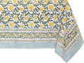 ATOSII Noor 100% Cotton Rectangle Spring Tablecloth, Handblock Floral Print Linen Table Cloth for Kitchen Dining I Parties, Outdoors, Weddings, Easter Holidays I 72 X 108 Inches I 8 Seater