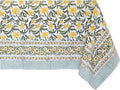 ATOSII Noor 100% Cotton Rectangle Spring Tablecloth, Handblock Floral Print Linen Table Cloth for Kitchen Dining I Parties, Outdoors, Weddings, Easter Holidays I 72 X 140 Inches I 12 Seater