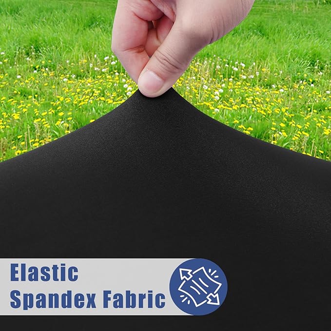 Spandex 4 Foot Rectangle Table Cloth 2 Pack, Elastic Fitted Tablecloths for Picnic, Stretch Washable Patio Table Cover for Outdoor, Camping, Banquet and Parties (Black, 30"x48")