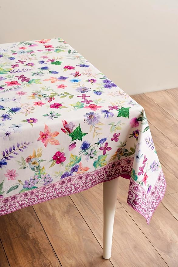 Maison d' Hermine Table Cloth Rectangle Table 100% Cotton 70 x 120 Inches Tablecloth Reusable Decorative for Dining Room Farmhouse Home Valentines Day Decorations Spring Summer - Chardon