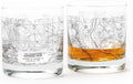 Black Lantern Whiskey Glasses - National Park Topographic Map Old Fashioned Glasses - 11oz. Rock Glass Set of 2 - Cocktail & Everyday Use Drinking Glasses - Dishwasher Safe (Yellowstone)