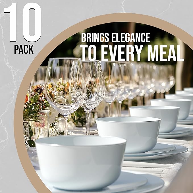 Trendables Plastic Bowls Disposable Bowls 24 Oz Bowl Set Of 10 Sage Silver Rimmed Fancy Plastic Serving Dishes Perfect for Parties and Events Disposable Candy Bowl