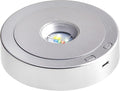 EUSTUMA Rotating LED Display Base Colorful Light Crystal Display Base Stand,Suitable for Glass Crystal Spherical Artwork,Holiday Party Decoration. (silver)