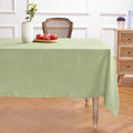 Solino Home Linen Tablecloth 60 x 90 Inch - 100% Pure Linen Chambray Olive Table Cloth for Rectangle Tables - Athena, Machine Washable Tablecloth for Spring, St Patricks Day