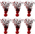 6 Pack 2026 Graduation Table Centerpiece Party Decoration Metallic Foil Spray Centerpiece Glitter Decor Star Tabletop for Graduation New Year NYE Birthday Casino Party Favor, Red and Black