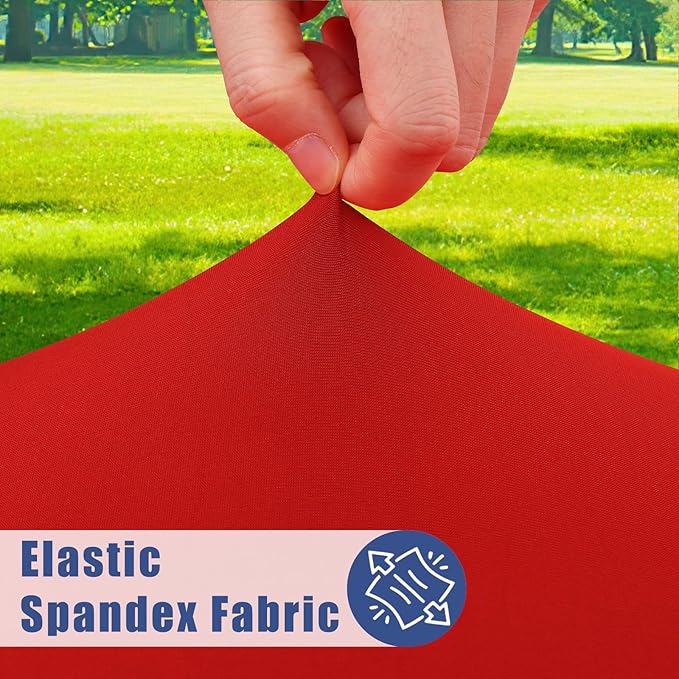 Round Spandex Tablecloth, Elastic Fitted Waterproof Tablecloths for 18"-24" Tables, Stretch Washable Picnic Table Cover for Camping, Dining, Indoor and Outdoor, Red