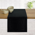 D'Moksha Homes Linen Black Table Runner 144 Inches Long - 100% Pure Linen Extra Long Table Runner 14 x 144 Inch for Spring, Easter - Machine Washable