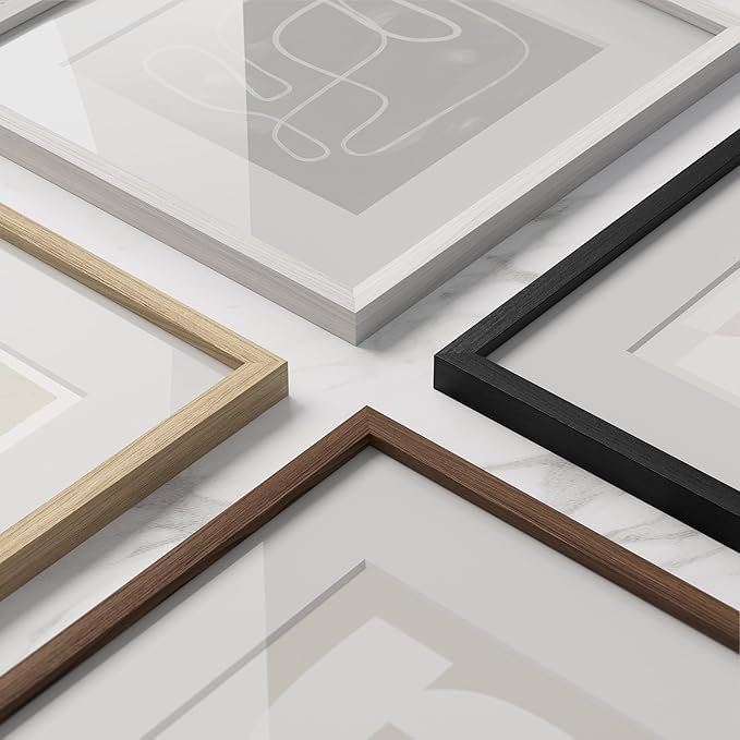 HAUS AND HUES 12x18 Picture Frame with Real Glass and Natural American Oak Matted to 11x17 - Oak 12x18 Frame Wood - Includes Vertical & Horizontal Hang - Ideal for Home, Office (12x18 in, Natural)