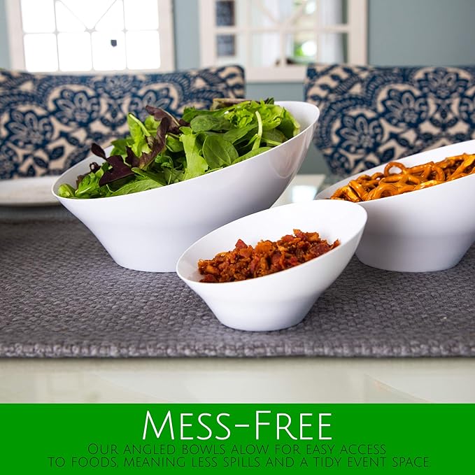 PLASTICPRO Disposable Angled Plastic Bowls Round Small Serving Bowl, Elegant for Party's, Snack, or Salad Bowl, Clear Pack of 8