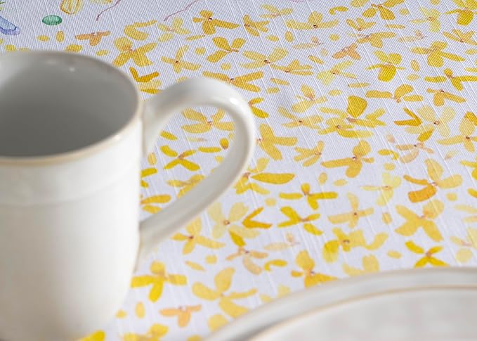 Maison d' Hermine Table Cloth Rectangle Table 100% Cotton 70 x 90 Inches Tablecloth Reusable Decorative for Dining Room Farmhouse Home Valentines Day Decorations Spring Summer - Easter Zest