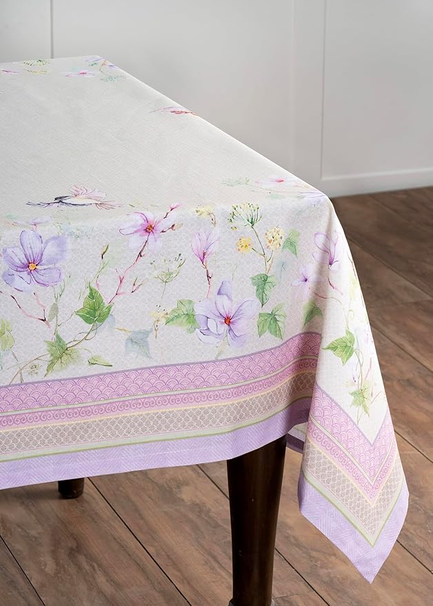 Maison d' Hermine Table Cloth Rectangle Table 100% Cotton 60 x 120 Inches Tablecloth Reusable Decorative for Dining Room Farmhouse Home Valentines Day Decorations Spring Summer - Magnolia Mornings