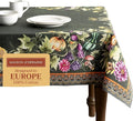 Maison d' Hermine Table Cloth Rectangle Table 100% Cotton 70 x 90 Inches Fall Tablecloth Reusable Everyday Use for Thanksgiving Christmas Decorations Dining Farmhouse (Pumpkin Garden - Dark Green)