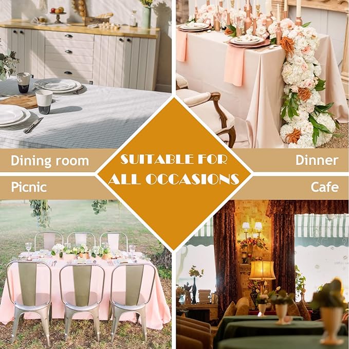 BALCONY & FALCON Rectangle Table Cloth – Waterproof, Wrinkle-Resistant Farmhouse Tablecloth for Dining, Kitchen, Outdoor Patio, Baby Shower, Christmas Party Decorations (Dark Gray, 55" x 71")