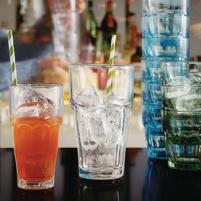 Bormioli Rocco 21.75 oz. Rock Bar Stackable Super Cooler Glass, (Set of 6)