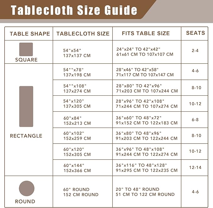 Fitable Faux Linen Tablecloths for Rectangle Tables - 90 x 132 Inch - 6 Pack Fabric Textured Washable Table Clothes Floor Lenghth Table Covers for Wedding, Party, Banquet, Birthday, Nature Color