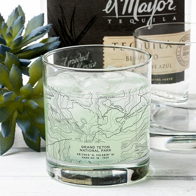 Whiskey Glasses - Great Smoky Mountains National Park Drinking Glass Set - Two 11oz. Rocks Glasses