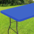 Smiry Rectangle Tablecloth, Elastic Fitted Flannel Backed Vinyl Tablecloths for 5ft Folding Tables, Waterproof Wipeable Table Covers for Indoor, Outdoor, Picnic and Camping (Blue, 30"x60")
