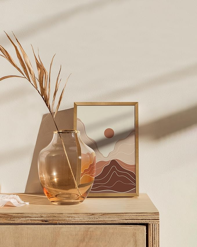 HAUS AND HUES 4x6 Picture Frame with Real Glass & Brass Premium-Grade Metal - Aluminum 4x6 Picture Frame - Includes Easel Back, Hanging Kit - Ideal for Home, Office (4x6 in, Brass)