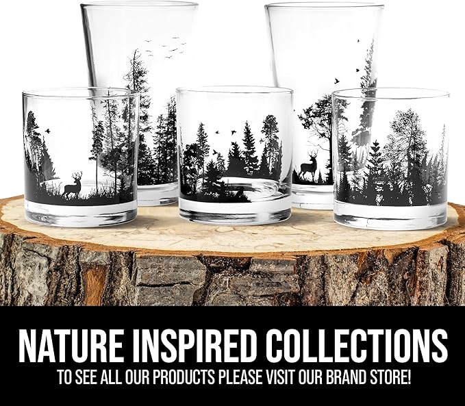 Black Lantern Pint Glasses Set of 2 – Double Exposure Bear Pint Glasses for Craft Beer Enthusiasts - Set of Two 16oz. Glasses