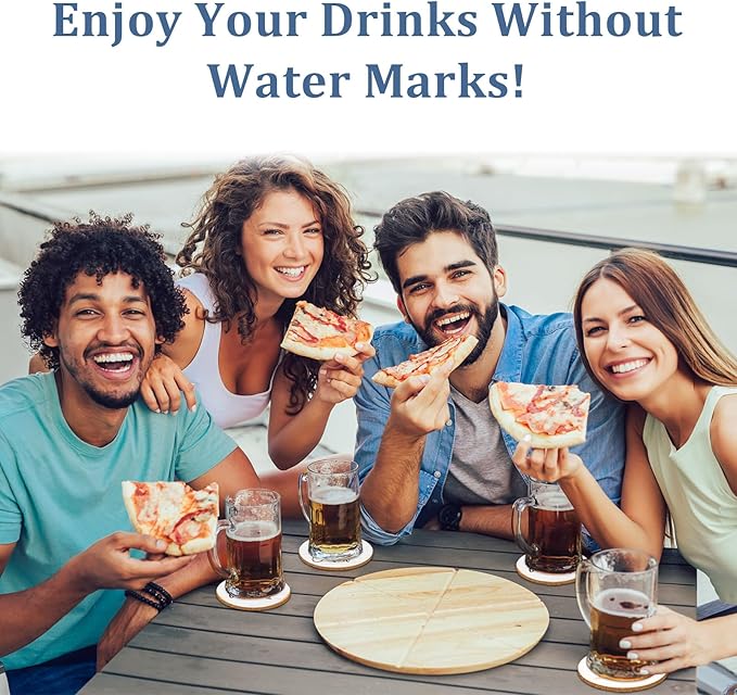 Funny Sayings Cork Coasters for Drinks Absorbents with Holder 6 Pcs Gift Set,Wine Lovers Gifts,Unique Present for Housewarming,Living Room Decor,Kitchen Decor Accessories.