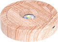 EUSTUMA Rotating LED Display Base Colorful Light Crystal Display Base Stand,Suitable for Glass Crystal Spherical Artwork,Holiday Party Decoration. (Wood)