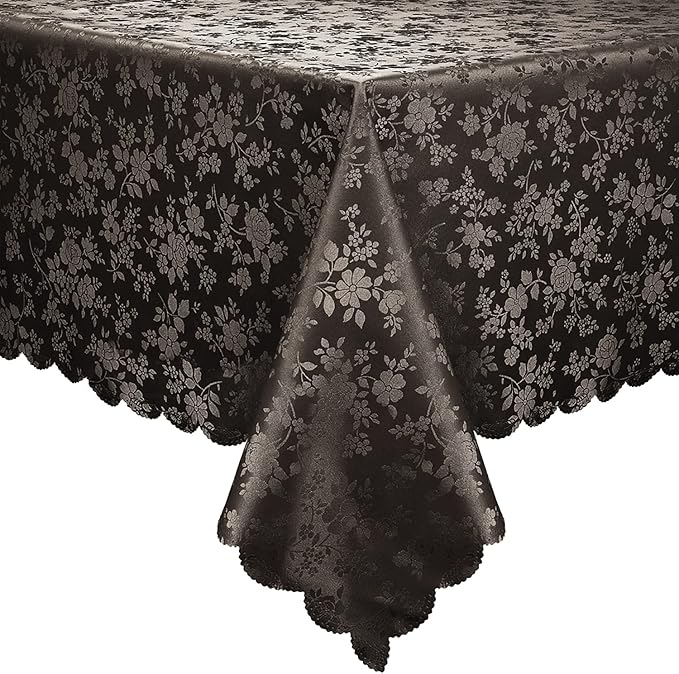 smiry Waterproof Vinyl Tablecloth, Rectangle Heavy Duty Table Cloth, Wipeable Table Cover for Kitchen and Dining Room (Coffee 1, 60X102 Inch)