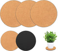3 Pieces Cork Plant Coasters, 10 Inch Cork Plant Mats, Cork Coaster for Planters, Large Plant Coasters for House Plants Indoors (Nude & Black)