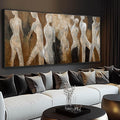 Line Framed Wall Art Figure Wall Prints Contemporary Hanging Wall Decor 32"x70" Large Artwork for Living Room Office Decorations