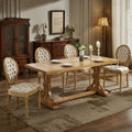 SoarFlash French Velvet Dining Chairs Set of 4, Vantage Dining Chair with Round Back, Wood Leg Farmhouse Country Dining Chair for Kitchen,Bedroom,Beige