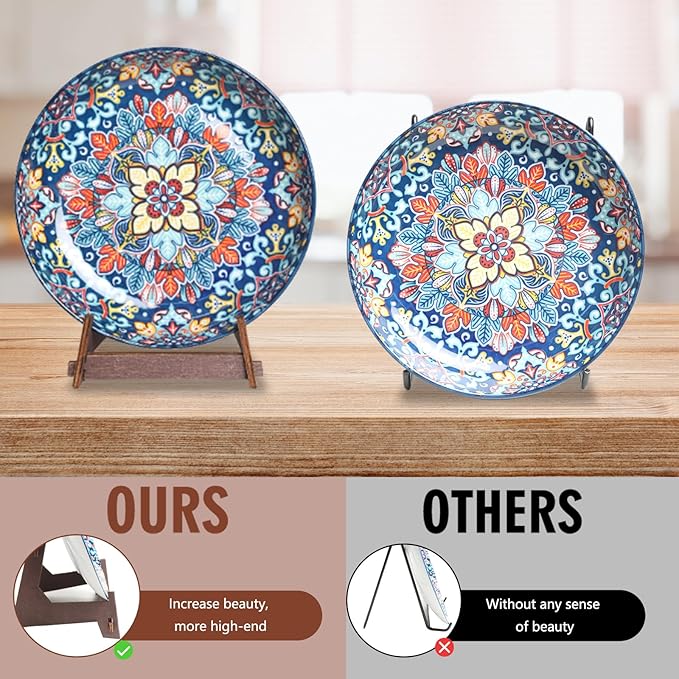 Plate Stands for Display,6 Inch wooden Plate Holder Display Stands,Frame holder stand for Book, Picture,plaque, Decorative Plate, Photo and Platter, Tabletop Art.(1 Pack )