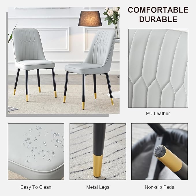 Dining Room Table Set for 4,Small Dining Table Set for 4, Sintered Stone Kitchen Table Top and Modern Chairs Set of 4 for Kitchen Dining Room, Small Space
