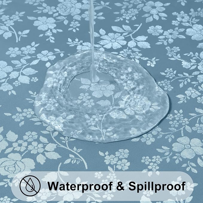 Smiry Square Table Cloth, Waterproof Heavy Duty Vinyl Tablecloths, Wipeable Washable Table Cover for Kitchen and Dining Room (Stone Blue, 54" X 54")