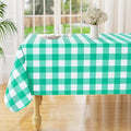 misaya Rectangle Waterproof Vinyl Table Cloth, Buffalo Flannel Backed Tablecloth, Wipeable Plastic Table Cover for Dinner, Kitchen, Outdoor (60" x 120", Green and White)
