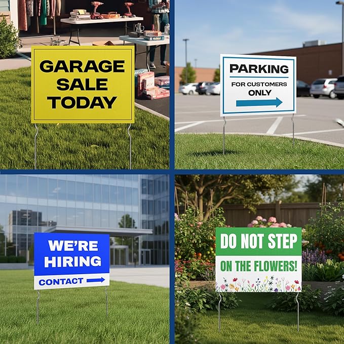 Custom Yard Signs with Metal Stakes by DreamController | Personalized Lawn Signs for Businesses, Events & Campaigns | HD Printed Outdoor Signage | Made in USA | Available in 24"×18" and 36"×24"
