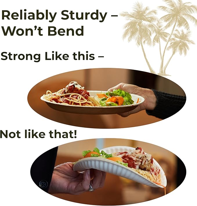 Indie Palm Disposable Palm Leaf Plates – 100 Pack 6 Inch Square – Heavy Duty, 100% Compostable & Biodegradable – Eco-Friendly Alternative to Plastic & Bamboo – Perfect for Parties & Events