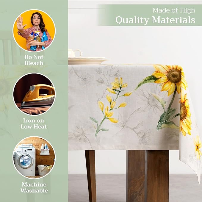 Maison d' Hermine Table Cloth Rectangle Table 100% Cotton 70 x 108 Inches Tablecloth Reusable Decorative for Dining Room Farmhouse Home Valentines Day Decorations Spring Summer - Candice