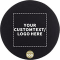 100 Round Foam Bud Coasters Pack, 4 inch - Customizable Text, Logo - PU Foam, Party Favor - Black