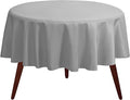 Gee Di Moda Round Tablecloth - 90 Inch Silver Round Table Cloth for 30 to 60 Inch Round Tables - Heavy Duty Washable Fabric - for Buffet Table, Holiday Party, Dinner, Wedding & Baby Shower