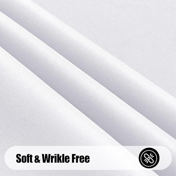 Smiry 4 Pack Rectangle Table Cloth, Waterproof Anti-Scratch Polyester Tablecloth, Decorative Washable Fabric Table Cover for Dining, Buffet, Parties and Outdoor, 52x70, White