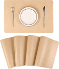 Faux Leather Placemats, Set of 4 PU Table Mats, Easy to Clean, Heat & Stain Resistant for Office Conference Table,Dining Home Decor