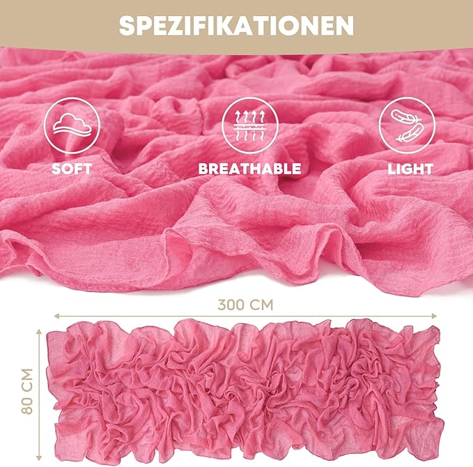 Artoid Mode Boho Cheesecloth Gauze Rose Red Wedding Table Runner, 120 Inch Seasonal Fabric Kitchen Dining Holiday Table Decor for Home Party Indoor