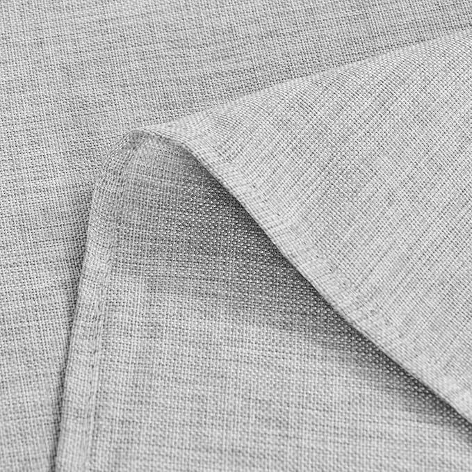 Hiasan Faux Linen Rectangle Tablecloth - Wrinkle and Stain Resistant Washable Table Cloth for Kitchen Dining Room Holiday Table Cover for Dinner, Light Grey, 90 x 156 Inch