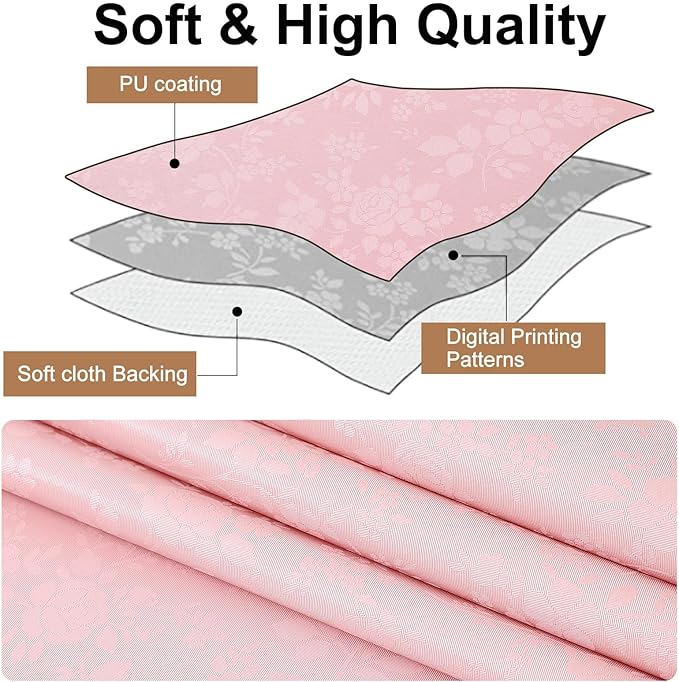 Smiry Rectangle Table Cloth, Waterproof Heavy Duty Vinyl Tablecloths, Wipeable Washable Table Cover for Kitchen, Dining Room & Valentines(Pink, 60" X 102")